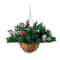16" Artificial Pine & Berry Warm White LED Pre-Lit Hanging Basket
